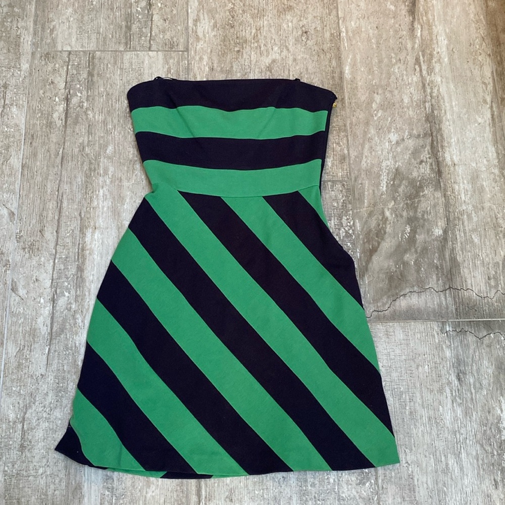BCBG MaxAzria striped strapless dress size 6